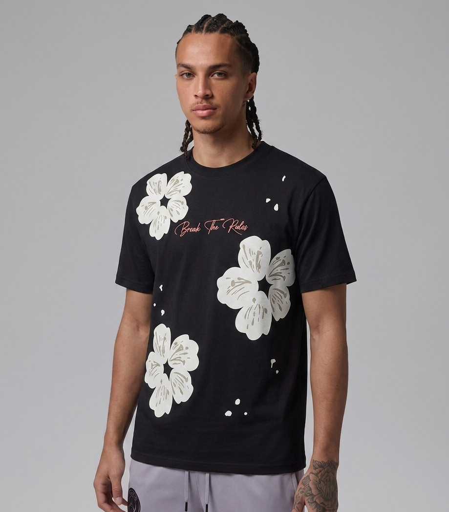 BREAK THE RULES TEE — BLACK