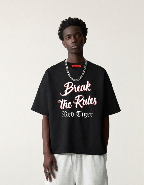 BREAK THE RULES TEE — BLACK